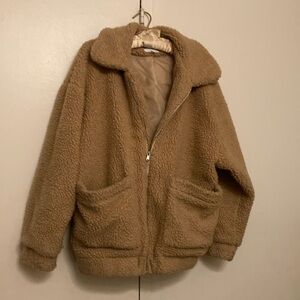 I.AM.GIA Tan Teddy Jacket Cozy Oversized Design